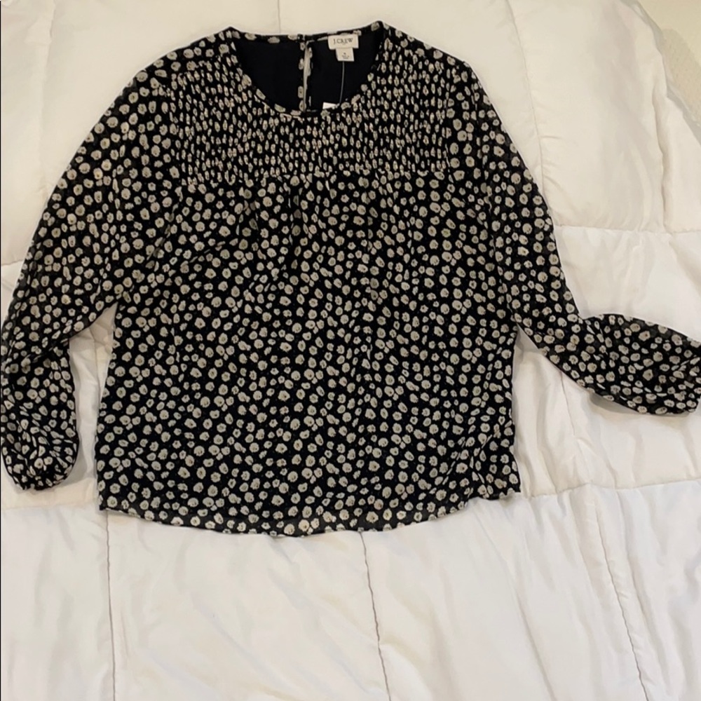 J. Crew long sleeve floral smocked top, 6